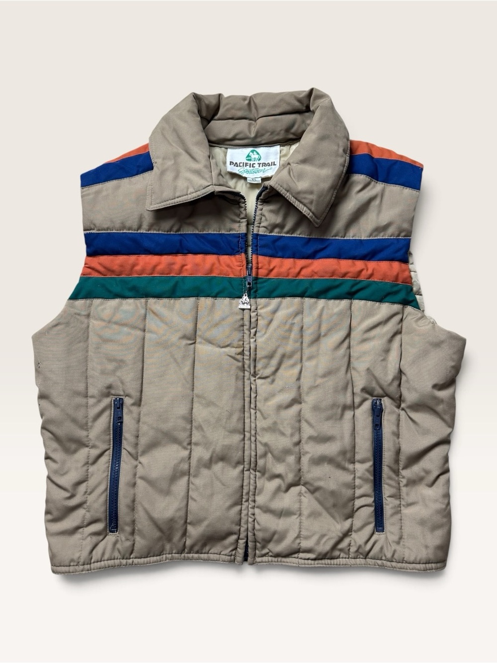 Vintage Pacific Trail Sportswear XL Colorblock Puffer Vest 70s 80s